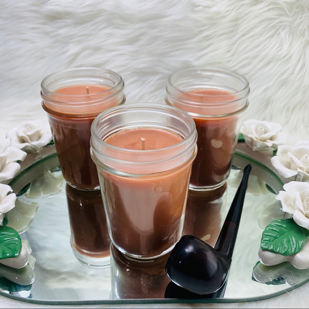 Tobacco vanilla 8oz scented candle 3 candle set